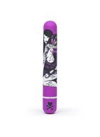 Фиолетовый вибратор с принтом CLASSIC VIBRATOR PURPLE SNAKE WOMAN - 18,4 см.