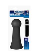 Большая чёрная вибропробка MENZSTUFF VIBRATING BUTTCRASHER BULBOUS (20 см)