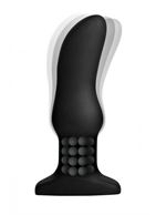 Черная анальная вибропробка Model M Curved Rimming Plug with Remote (15 см)