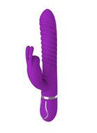 Фиолетовый вибратор кролик MAGIC BUNNY с ушками (22 см)