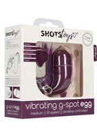 Фиолетовое виброяйцо Medium Wireless Vibrating G-Spot Egg с пультом - 7,5 см.