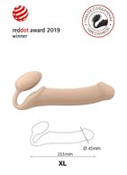 Телесный безремневой страпон Silicone Bendable Strap-On XL