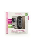 Чёрное виброяйцо Silicone Remote controlled Egg с дистанционным управлением