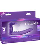 Эрекционное кольцо для двойного проникновения Silicone Double Penetrator Rabbit