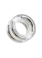 Двойное прозрачное эрекционное кольцо Double Stack Ring с металлическими вставками
