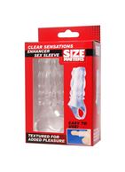 Насадка на пенис с кольцом для мошонки Clear Sensations Enhancer Sex Sleeve - 11,5 см.