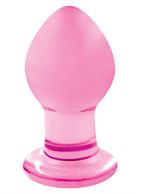 Малая розовая стеклянная анальная пробка CRYSTAL PLUG