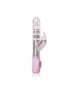 Розовый вибромассажер Thrusting Action Jack Rabbit - 19 см.