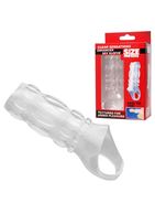 Насадка на пенис с кольцом для мошонки Clear Sensations Enhancer Sex Sleeve - 11,5 см.