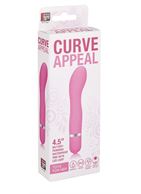 Розовый мини-вибратор для G-стимуляции NEON CURVE APPEAL PINK - 11,4 см.