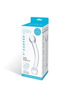 Прозрачный стеклянный фаллос для стимуляции точки G Curved Glass (17 см)