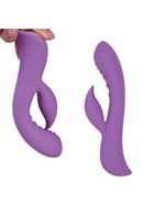 Фиолетовый вибромассажер-кролик 5" Silicone Ripple Passion (19,1 см)