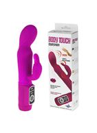 Фиолетовый вибратор с клиторальной стимуляцией Body Touch Companion - 22,5 см.