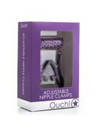 Зажимы на соски Ouch! - Adjustable Nipple Clamps с фиолетовой цепочкой