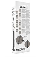 Черный вибратор на присоске Basecock Realistic Vibrator 2in1 (20 см)