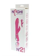 Розовый вибратор-ротатор NAGHI NO.21 RECHARGEABLE с клиторальным отростком