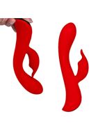 Красный вибромассажер кролик 5" Silicone Bunny Love (19,1 см)