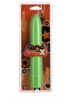 Зелёный классический вибратор BASICX MULTISPEED VIBRATOR GREEN 7INCH - 18 см.