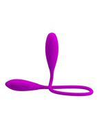 Двусторонний перезаряжаемый вибратор Snaky Vibe на гибком стержне - 60 см.