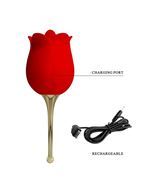 Красный клиторальный вибромассажёр Rose Lover