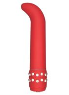 Красный стимулятор точки G CRYSTAL G-SPOT с вибрацией - 15 см. 