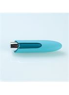 Элегантный голубой минивибратор со снимающейся насадкой Nyx Mini (12,75 см)