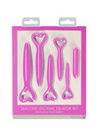 Набор розовых вагинальных расширителей с вибропулей Silicone Vaginal Dilator Set