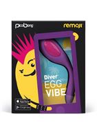 Фиолетовый вибростимулятор DIVER EGG VIBE с управлением при помощи смартфона