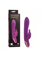 Фиолетовый вибратор с клиторальным стимулятором Entice Isabella - 21,6 см.