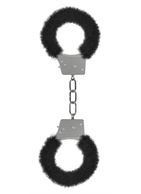 Пушистые чёрные наручники Beginner's Furry Handcuffs