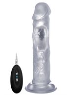 Прозрачный вибратор-реалистик Vibrating Realistic Cock 9 - 23,5 см.