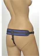 Сине-чёрные трусики с плугом Kanikule Strap-on Harness Anatomic Thong