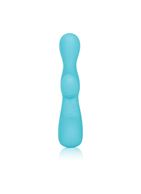 Голубой вибромассажер Impress Tongue со стимуляцией клитора - 18 см.