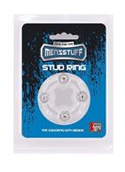 Эрекционное кольцо с 4 бусинами MENZSTUFF STUD RING CLEAR