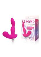 Розовый силиконовый вибромассажер Cosmo с отростком (10 см)