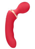 Красный двусторонний вибратор Charm (18 см)