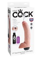 Телесный фаллоимитатор Squirting Cock with Balls с эффектом семяизвержения (22,9 см)