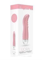 Розовый вибратор Liora с изогнутой головкой - 15,1 см.