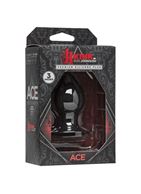 Малая чёрная анальная пробка Kink Ace Silicone Plug 3 - 8,26 см.