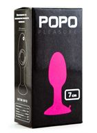 Розовая анальная втулка POPO Pleasure со стальным шариком внутри - 7 см.