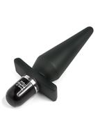 Черная анальная пробка с вибрацией Delicious Fullness Vibrating Butt Plug (14 см)