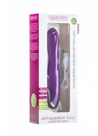 Фиолетовый перезаряжаемый вибратор RechargeableTulip Purple - 21 см.