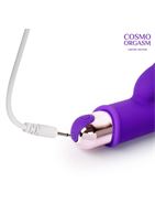 Фиолетовый мини-вибратор с клиторальным зайчиком (14 см)