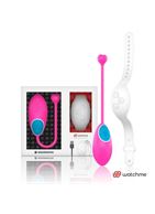Розовое виброяйцо с белым пультом-часами Wearwatch Egg Wireless Watchme