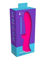 Ярко-розовый вибратор Ribbed с рёбрышками (18 см)