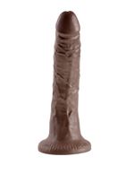 Коричневый фаллоимитатор с присоской 7" King Cock (17,8 см)