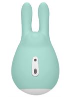 Зеленый клиторальный стимулятор Love Bunny с ушками - 9,5 см.