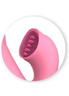 Розовый вибратор HEATING SNAIL TRAIL с клиторальным стимулятором и нагревом (24 см)