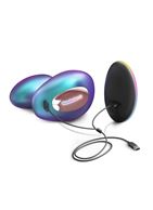 Бирюзовый вибратор для пар Wonderlover