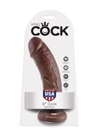 Коричневый фаллоимитатор 8" King Cock (20,3 см)